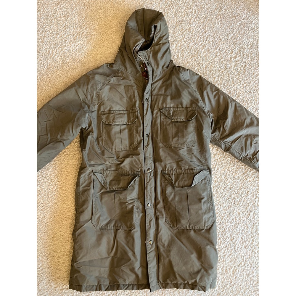 Vintage Woolrich Wool Flannel Lined Utility Parka Winter Coat Mens M Olive Green
